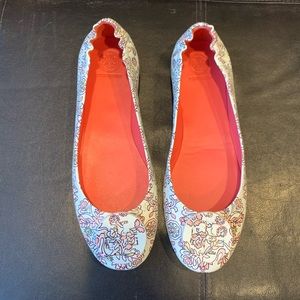New Tory Burch Minnie Travel logo ballet flat sz 9